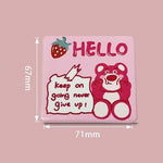 Kích Th??c G??ng Trang ?i?m Mini G?p G?n H?a Ti?t G?u Dâu Hình Vuông Cute