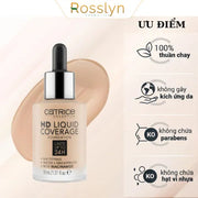 Kem n?n Catrice HD Liquid Coverage Foundation 30ml - Rosslyn
