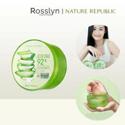 [Hàng t?ng không bán] Nature Republic Kem D??ng Da Soothing & Moisture Aloe Vera 92% Soothing Gel (Jar) 300ml - Rosslyn