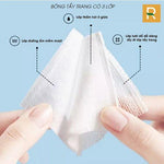 S? L?p C?a Bông T?y Trang Cao C?p 3 L?p 100% Cotton Túi 220 Mi?ng M?m M?n