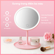 Tone màu c?a g??ng ?? bàn trang ?i?m có ?èn Led và nhi?u hình d?ng