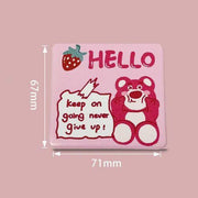 Kích Th??c G??ng Trang ?i?m Mini G?p G?n H?a Ti?t G?u Dâu Hình Vuông Cute