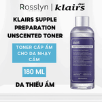 N??c Hoa H?ng C?p ?m Cho Da Nh?y C?m (Không Mùi) Klairs Supple Preparation Unscented Toner 180ml - KL000004 - Rosslyn - Rosslyn-vn